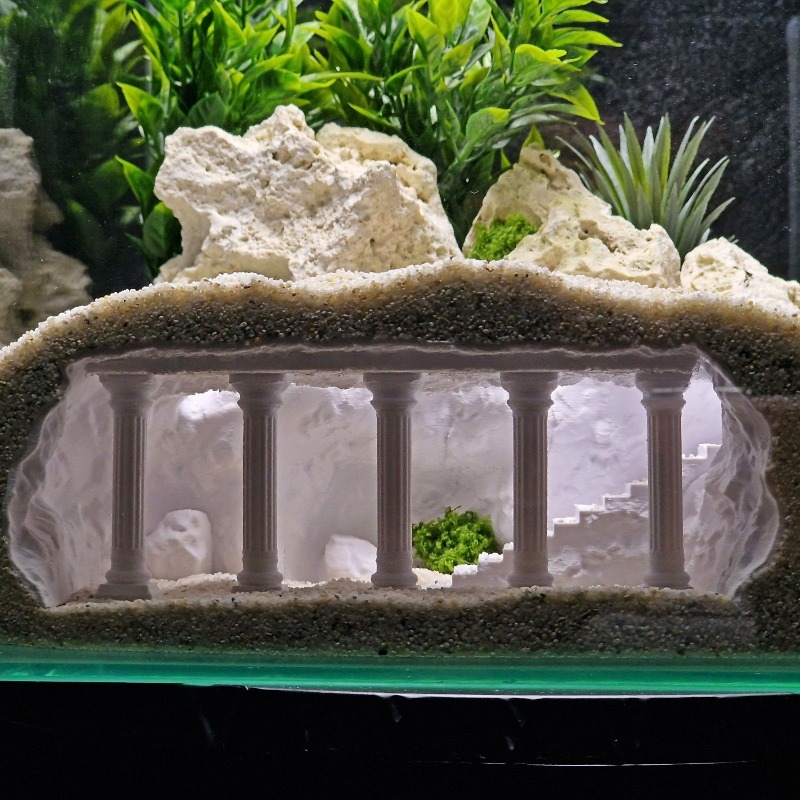 Pet Supplies Fish - Akuarium Gua Hias, Kolom Romawi Buatan